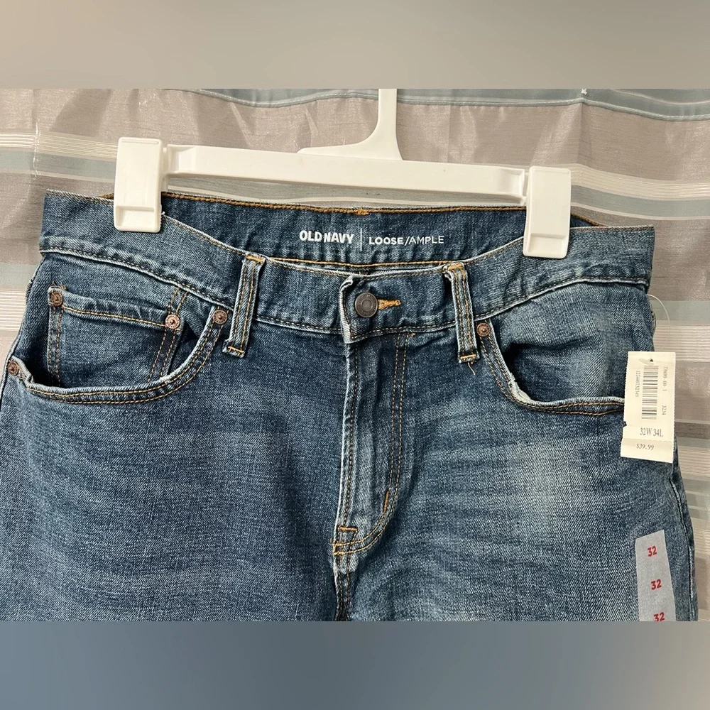 Old Navy Loose Ample Blue Denim Jeans - Picture 3 of 8